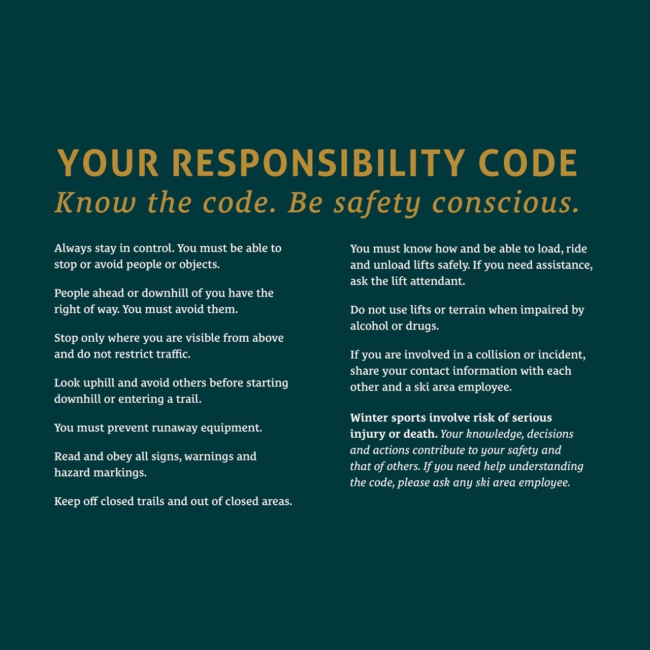 Your Responsibility Code