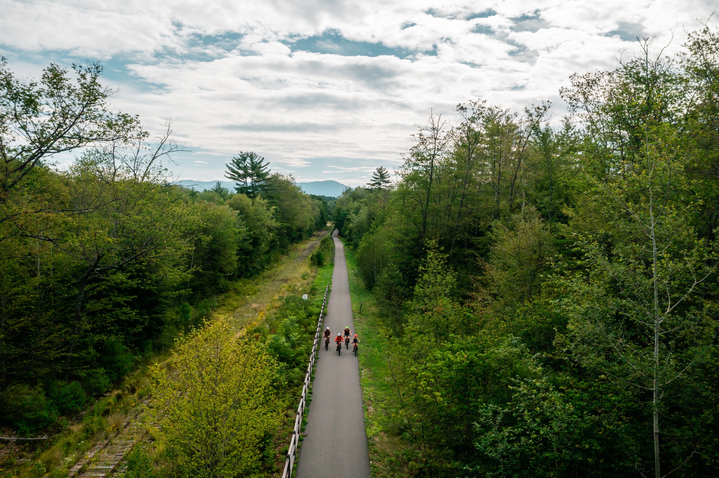 Aerial view of bike path