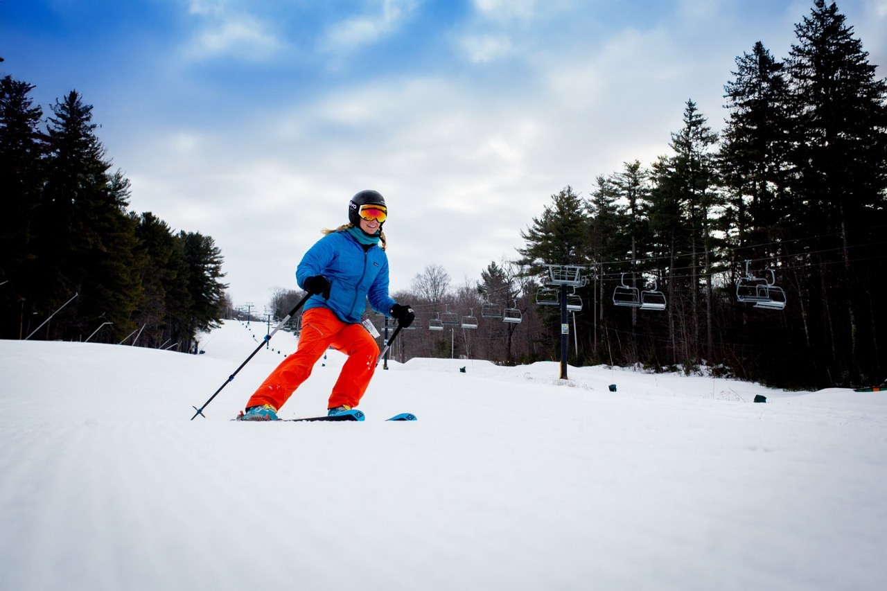 South slope skiing