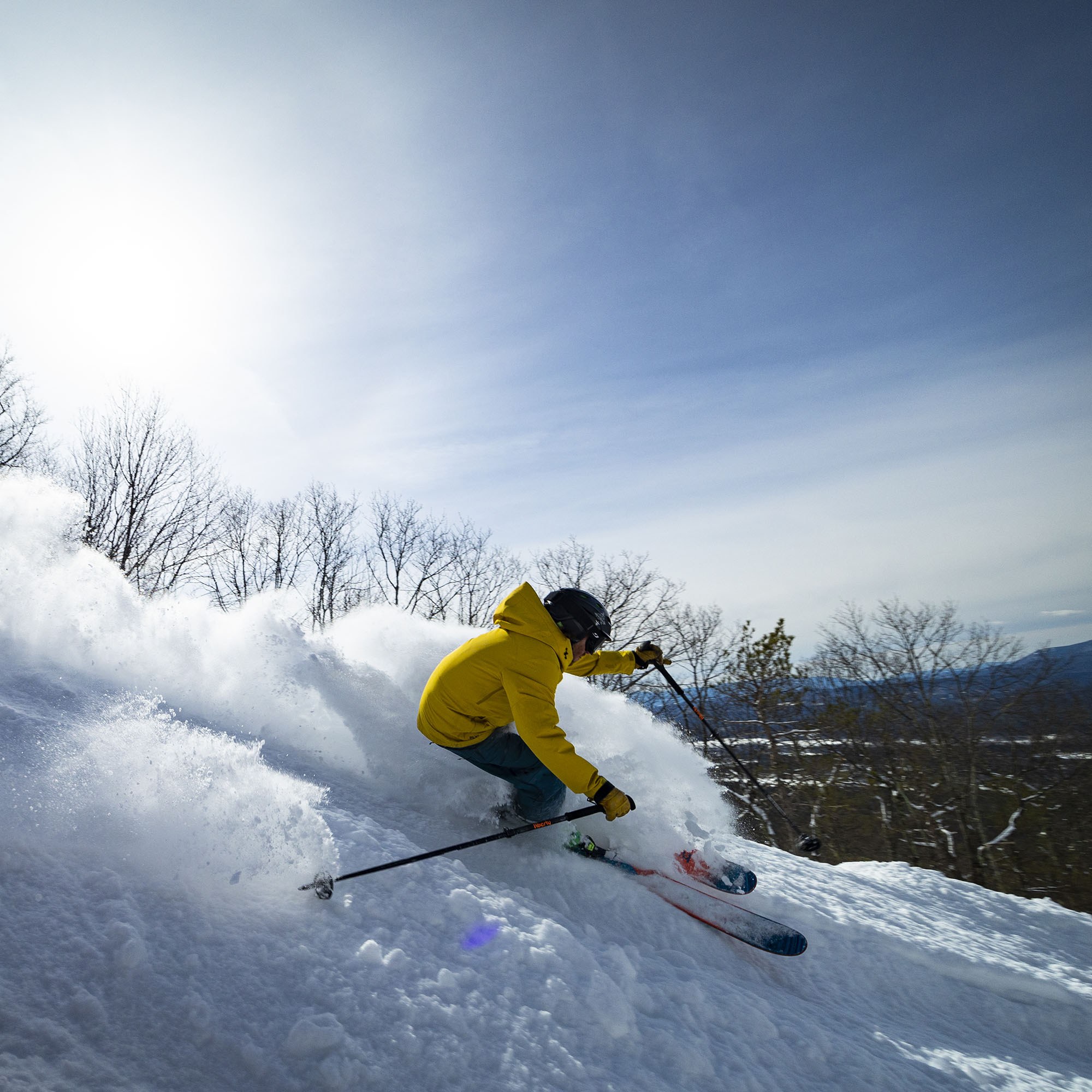 Powder Skier Yellow Jacket