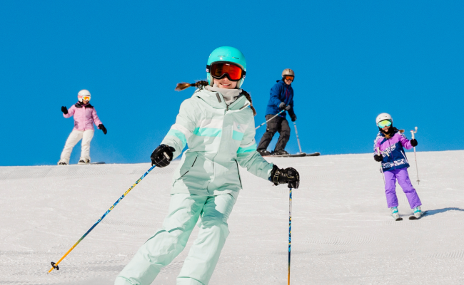 Skier in blue Square