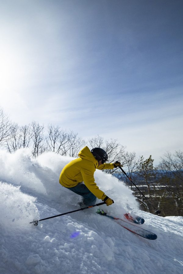 Powder Skier Yellow Jacket